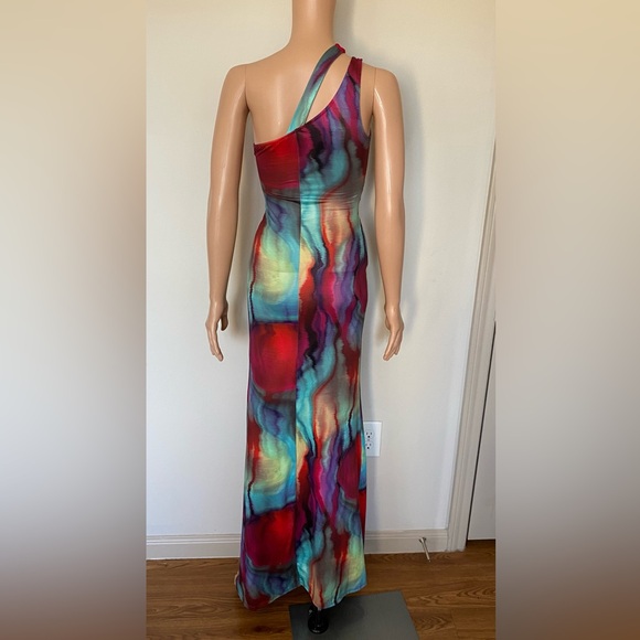 Vibrant Multicolor Cutout Maxi Dress - Picture 4 of 4